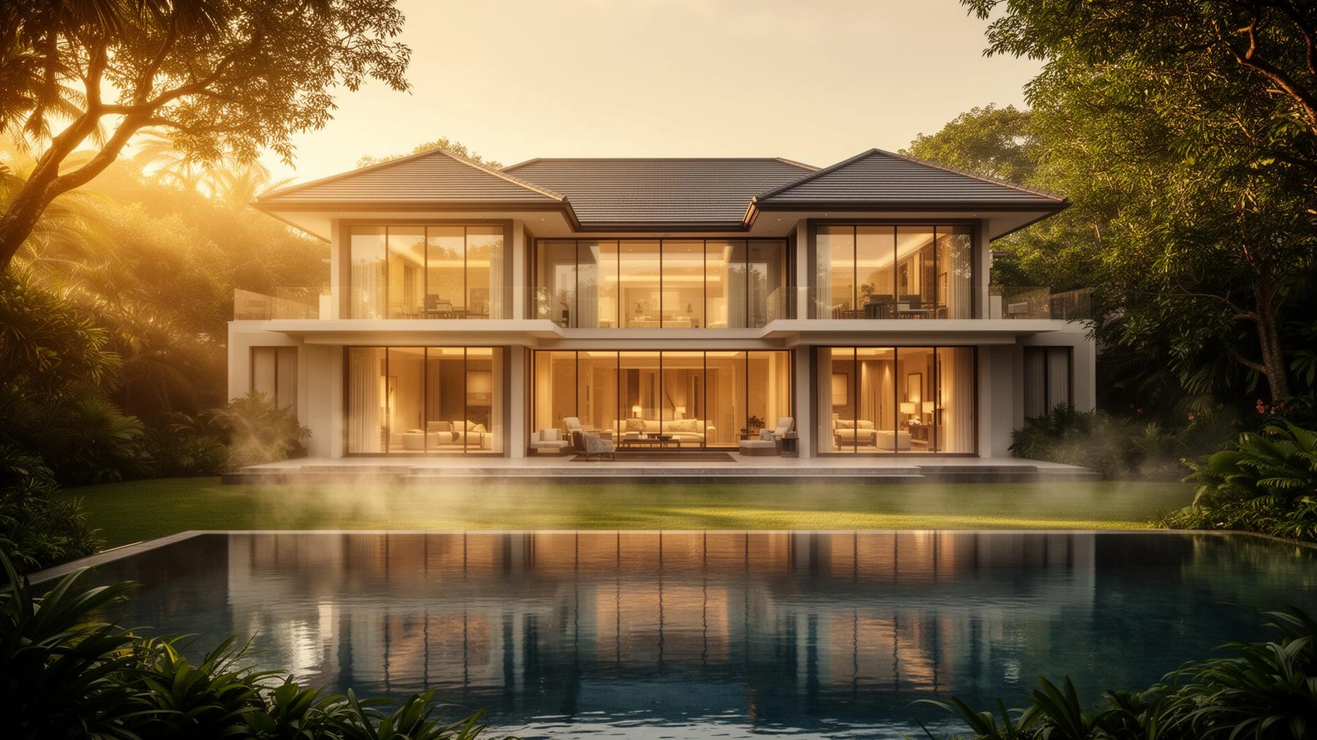 Sattva Amora luxury villa facade with landscaped foreground