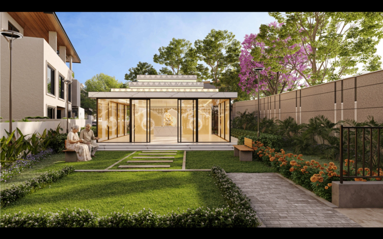 Meditation landscape and walking trails at Sattva Amora